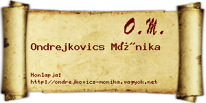 Ondrejkovics Mónika névjegykártya